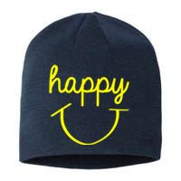 Happy Smiley Face Shirt Sustainable Beanie