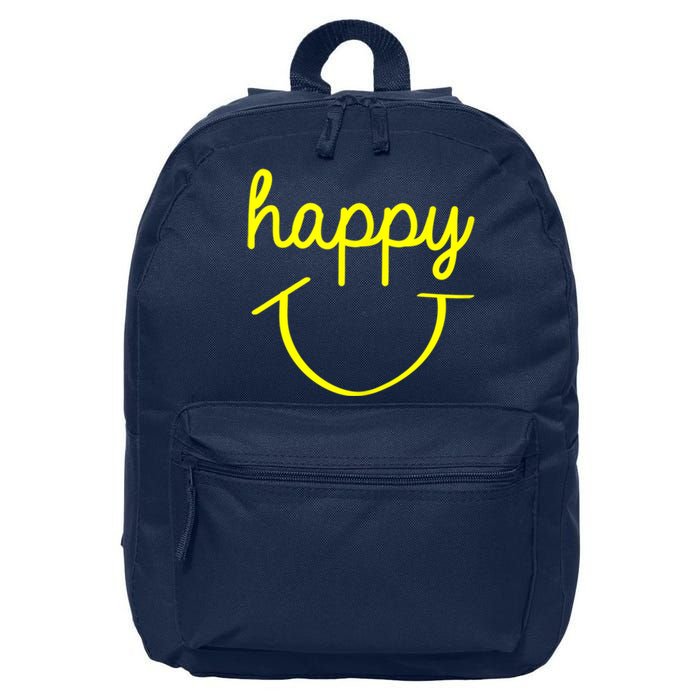 Happy Smiley Face Shirt 16 in Basic Backpack