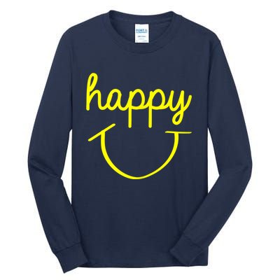 Happy Smiley Face Shirt Tall Long Sleeve T-Shirt