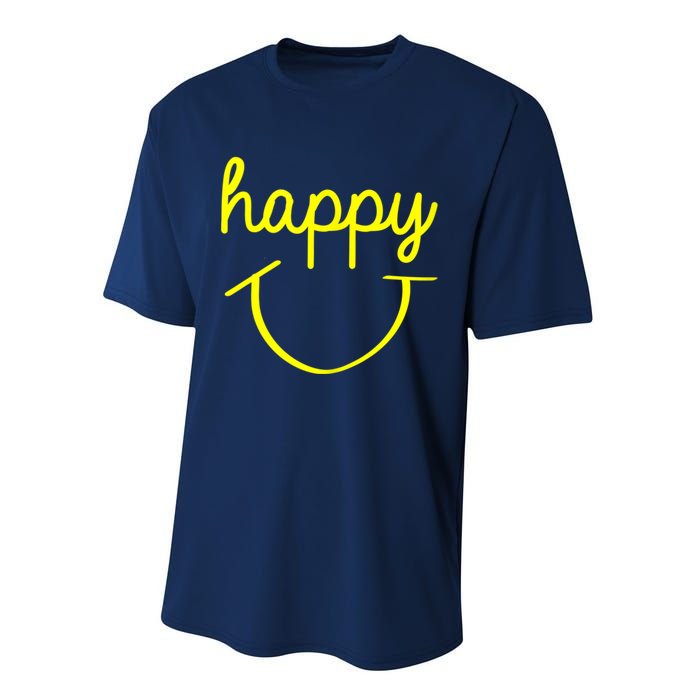 Happy Smiley Face Shirt Performance Sprint T-Shirt