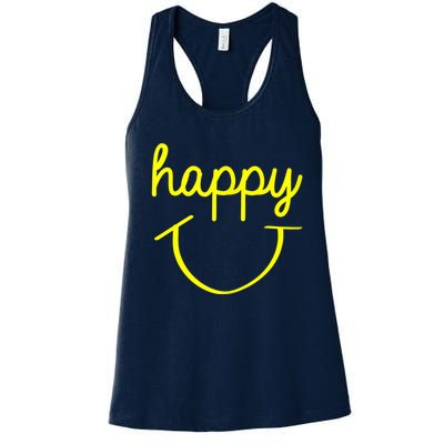 Happy Smiley Face Shirt Women's Racerback Tank