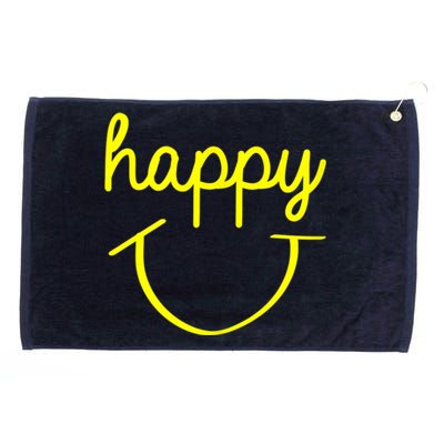 Happy Smiley Face Shirt Grommeted Golf Towel