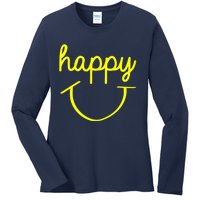 Happy Smiley Face Shirt Ladies Long Sleeve Shirt