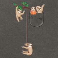 Happy Sloth Family Habitat In Pocket Cotton Canvas Backpack