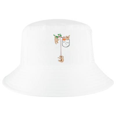 Happy Sloth Family Habitat In Pocket Cool Comfort Performance Bucket Hat