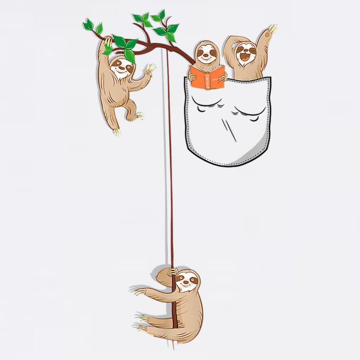 Happy Sloth Family Habitat In Pocket Cool Comfort Performance Bucket Hat