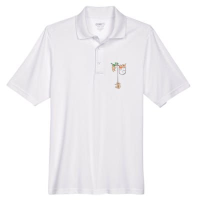 Happy Sloth Family Habitat In Pocket Men's Origin Performance Pique Polo