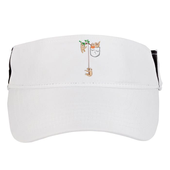 Happy Sloth Family Habitat In Pocket Adult Drive Performance Visor