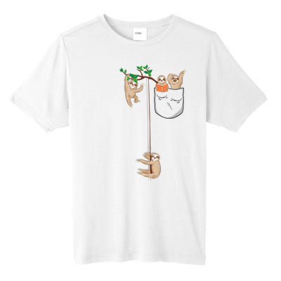 Happy Sloth Family Habitat In Pocket Tall Fusion ChromaSoft Performance T-Shirt