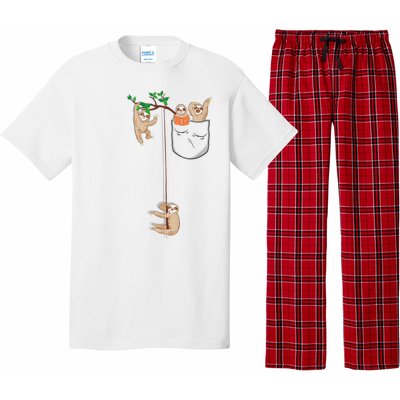 Happy Sloth Family Habitat In Pocket Pajama Set