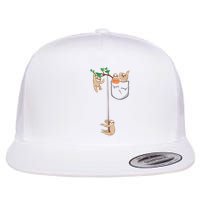 Happy Sloth Family Habitat In Pocket Flatbill Hat