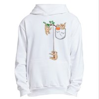 Happy Sloth Family Habitat In Pocket Urban Pullover Hoodie