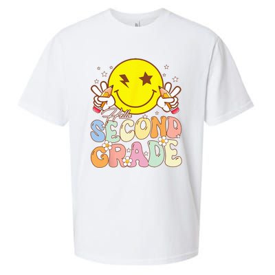 Hello Second Grade 2nd Team Funny Smile Face Back To School Sueded Cloud Jersey T-Shirt