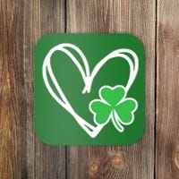 Heart Shamrock Girl St Patricks Day Baby Boy Coaster