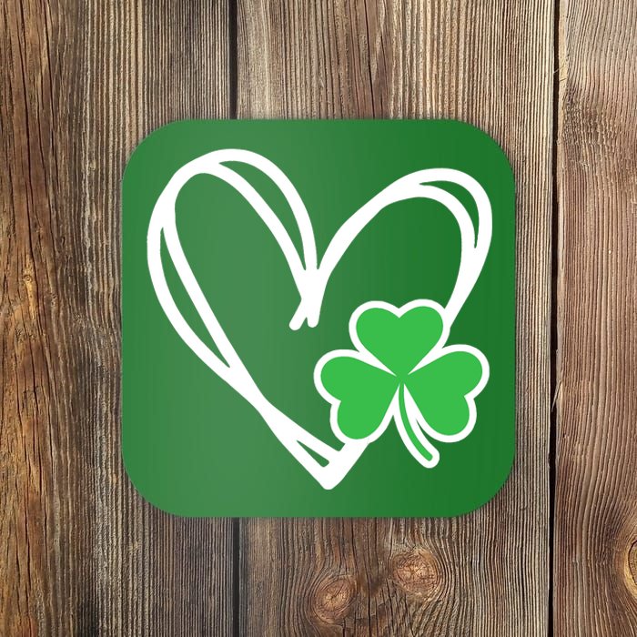 Heart Shamrock Girl St Patricks Day Baby Boy Coaster