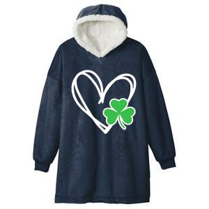 Heart Shamrock Girl St Patricks Day Baby Boy Hooded Wearable Blanket