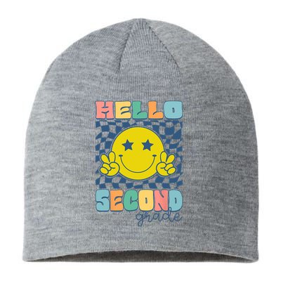 Hello Second Grade Retro Smile Team 2nd Grade Back To School Sustainable Beanie