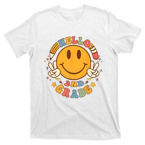 Hello Second Grade Retro Smile Face 2nd Grade Boy Girl T-Shirt