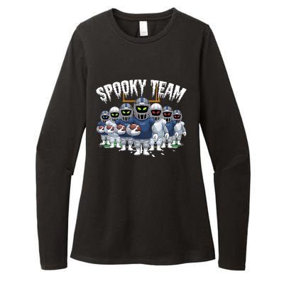 Halloween Spooky Ghost Team American Football Gift Womens CVC Long Sleeve Shirt