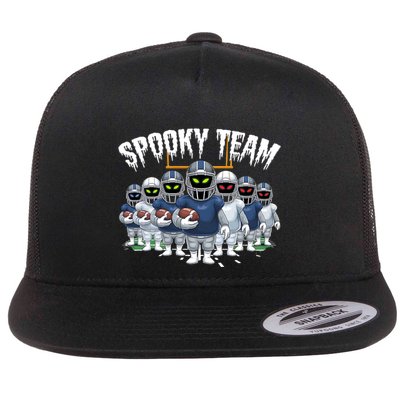 Halloween Spooky Ghost Team American Football Gift Flatbill Hat