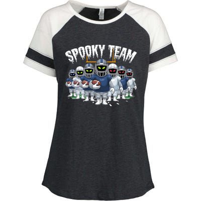 Halloween Spooky Ghost Team American Football Gift Enza Ladies Jersey Colorblock Tee