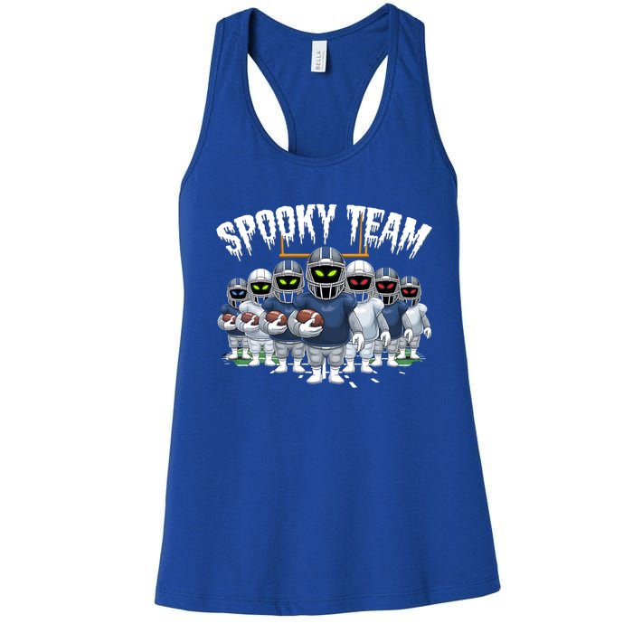 Halloween Spooky Ghost Team American Football Gift Women's Racerback Tank