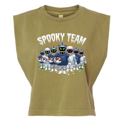 Halloween Spooky Ghost Team American Football Gift Garment-Dyed Women's Muscle Tee