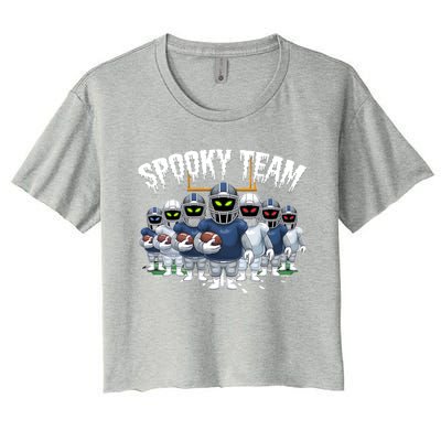 Halloween Spooky Ghost Team American Football Gift Women's Crop Top Tee