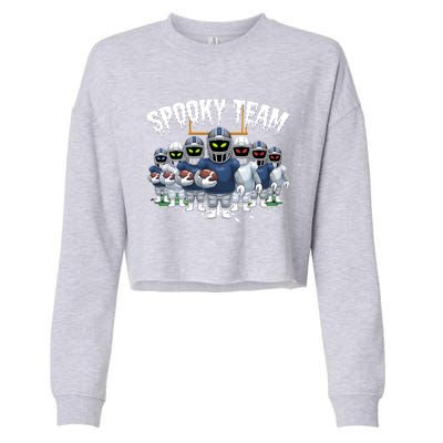 Halloween Spooky Ghost Team American Football Gift Cropped Pullover Crew