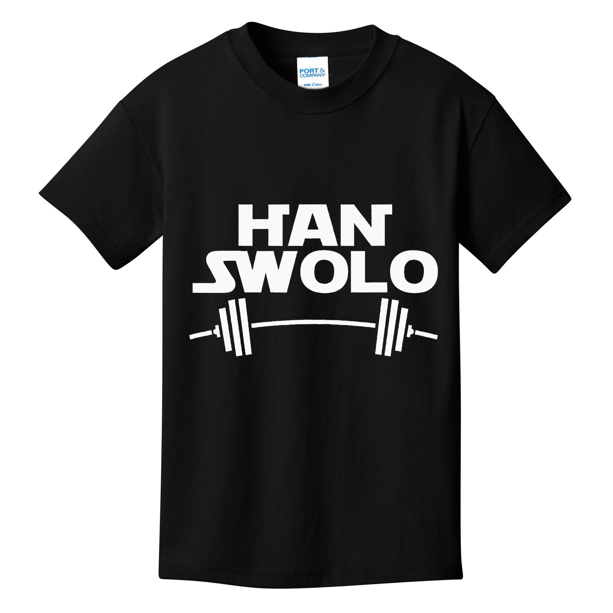 Han Swolo Gym Weightlifting Kids T-Shirt