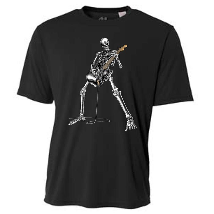 Happy Skeleton Guitar Guy - Rock And Roll Band Tees For  Cooling Performance Crew T-Shirt