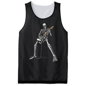 Happy Skeleton Guitar Guy - Rock And Roll Band Tees For  Mesh Reversible Basketball Jersey Tank