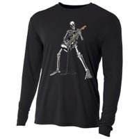 Happy Skeleton Guitar Guy - Rock And Roll Band Tees For  Cooling Performance Long Sleeve Crew