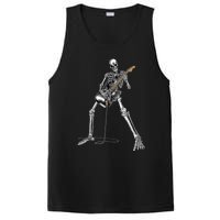 Happy Skeleton Guitar Guy - Rock And Roll Band Tees For  PosiCharge Competitor Tank