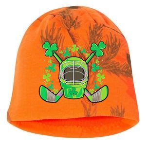 Hockey Stick Goalie Catcher St Patricks Day Kati - Camo Knit Beanie