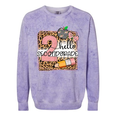 Hello Second Grade 2nd Grade Back To School Teacher Kids Girl Colorblast Crewneck Sweatshirt