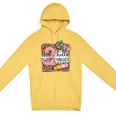 Hello Second Grade 2nd Grade Back To School Teacher Kids Girl Premium Pullover Hoodie