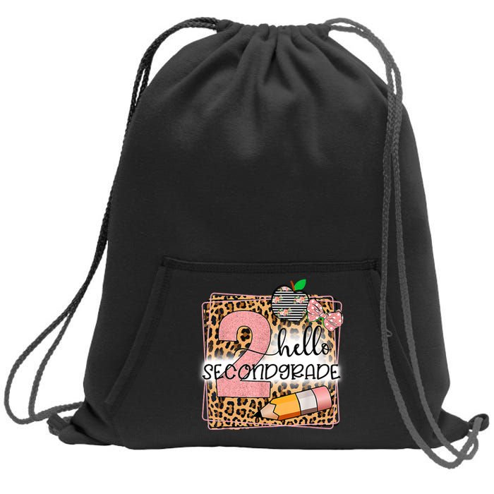 Hello Second Grade 2nd Grade Back To School Teacher Kids Girl Sweatshirt Cinch Pack Bag