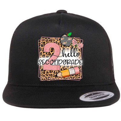 Hello Second Grade 2nd Grade Back To School Teacher Kids Girl Flat Bill Trucker Hat