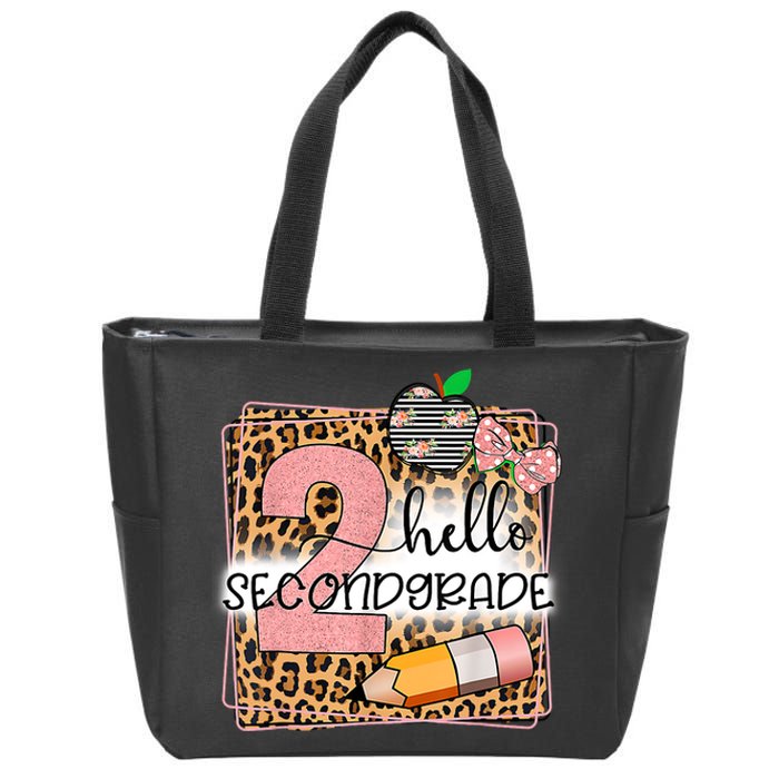 Hello Second Grade 2nd Grade Back To School Teacher Kids Girl Zip Tote Bag