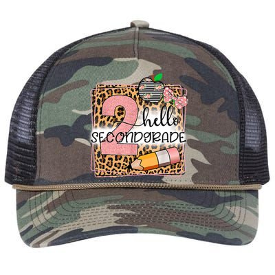 Hello Second Grade 2nd Grade Back To School Teacher Kids Girl Retro Rope Trucker Hat Cap