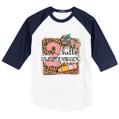 Hello Second Grade 2nd Grade Back To School Teacher Kids Girl Baseball Sleeve Shirt