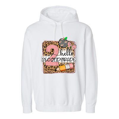 Hello Second Grade 2nd Grade Back To School Teacher Kids Girl Garment-Dyed Fleece Hoodie