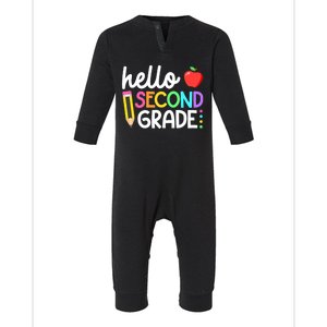 Hello Second Grade Team 2nd Grade Back To School Teacher Infant Fleece One Piece