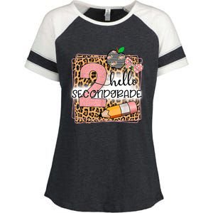 Hello Second Grade 2nd Grade Back To School Teacher Kids Girl Enza Ladies Jersey Colorblock Tee