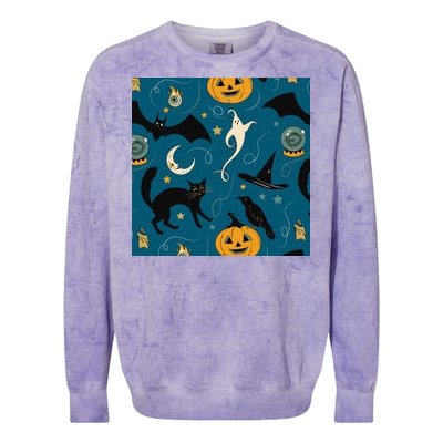 Halloween Spooky Ghost Pattern Colorblast Crewneck Sweatshirt