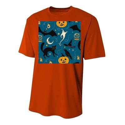 Halloween Spooky Ghost Pattern Performance Sprint T-Shirt