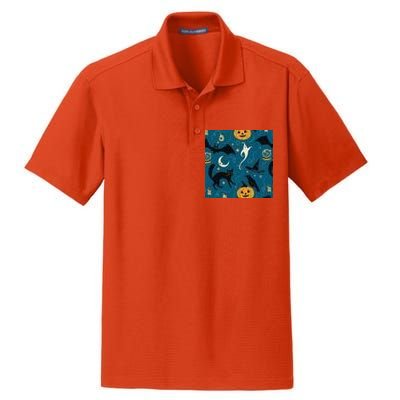 Halloween Spooky Ghost Pattern Dry Zone Grid Polo