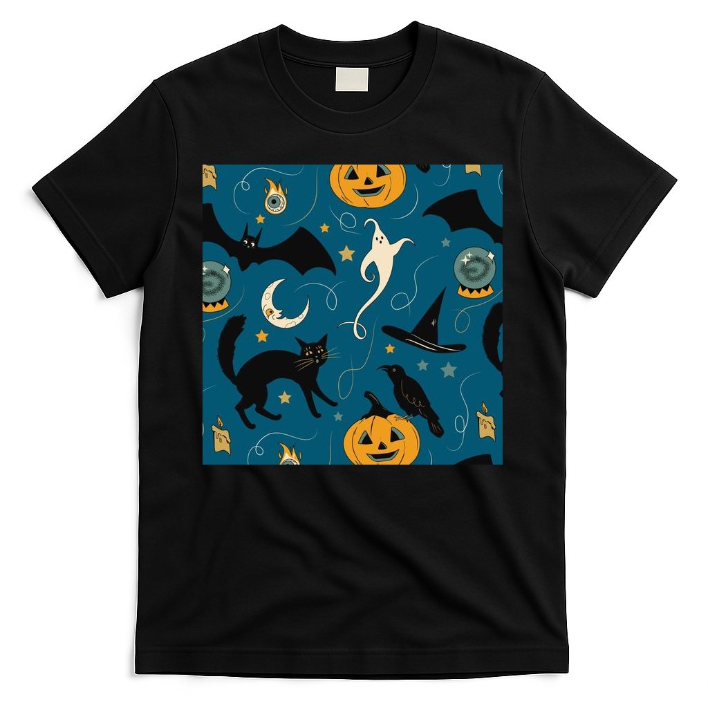 Halloween Spooky Ghost Pattern T-Shirt