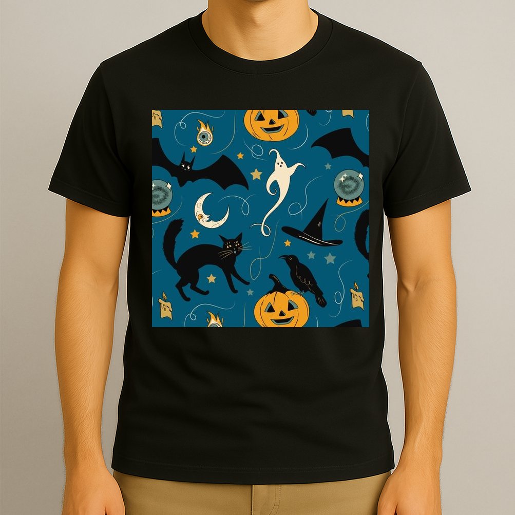 Halloween Spooky Ghost Pattern T-Shirt